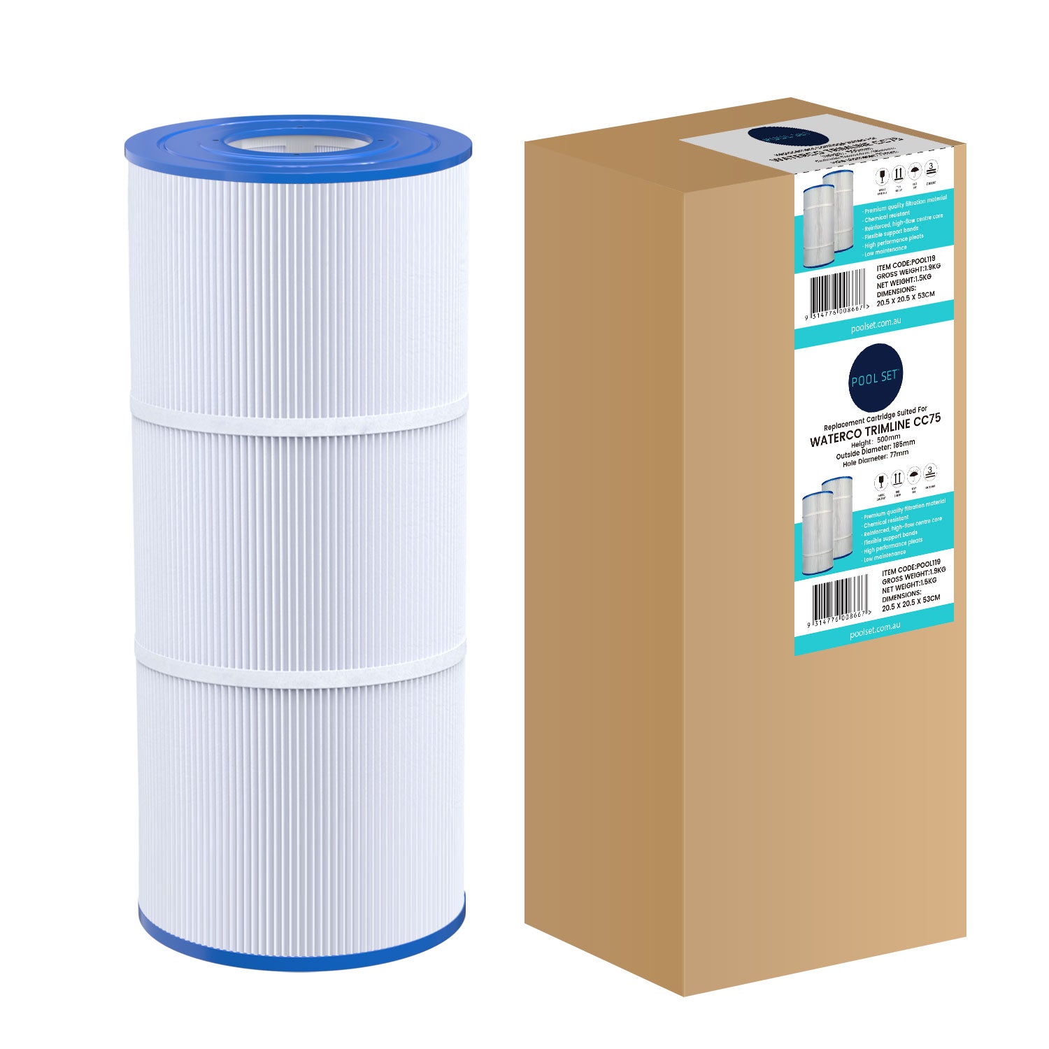 Pool Set Waterco Trimline CC75 Cartridge Filter Element