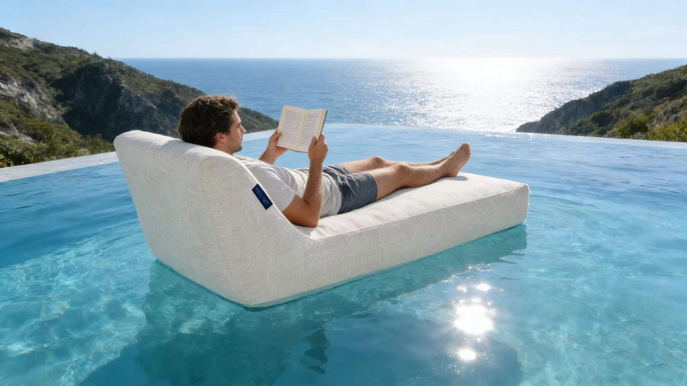 Pool Set Luxury Inflatable Pool Lounger Natural