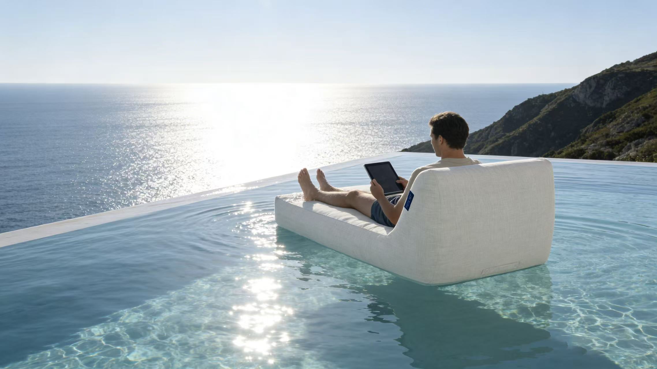 Pool Set Luxury Inflatable Pool Lounger Natural