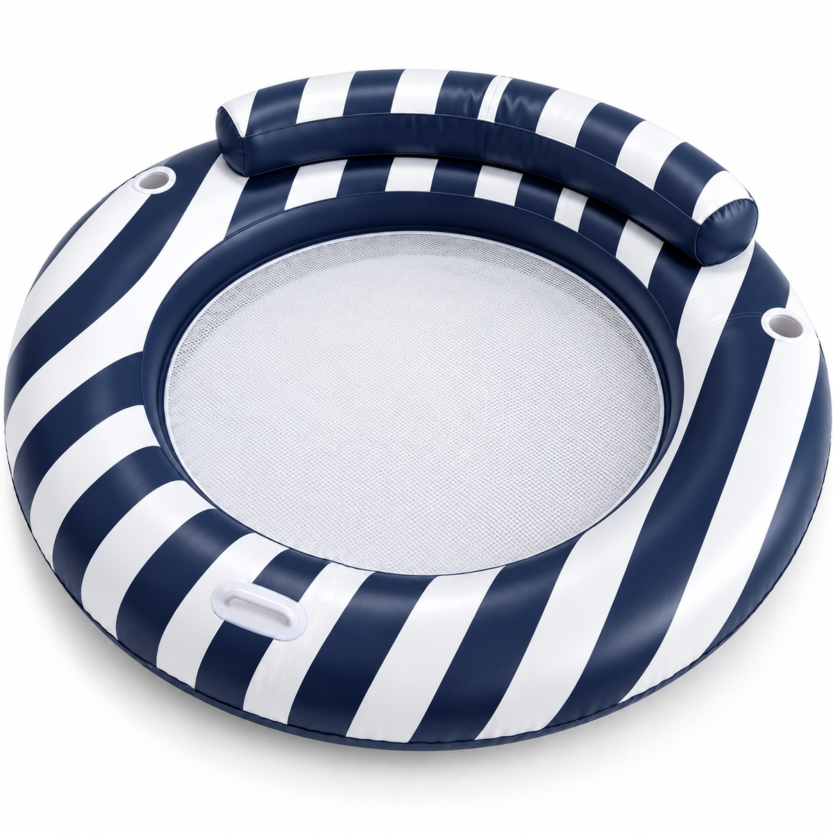 Pool Set Giant Inflatable Donut Lounger Navy White Stripe