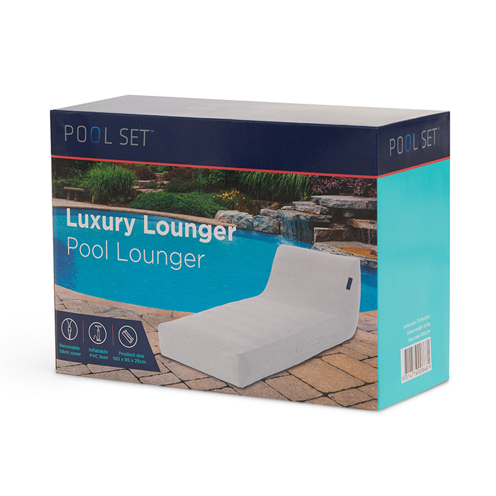 Pool Set Luxury Inflatable Pool Lounger Light Grey