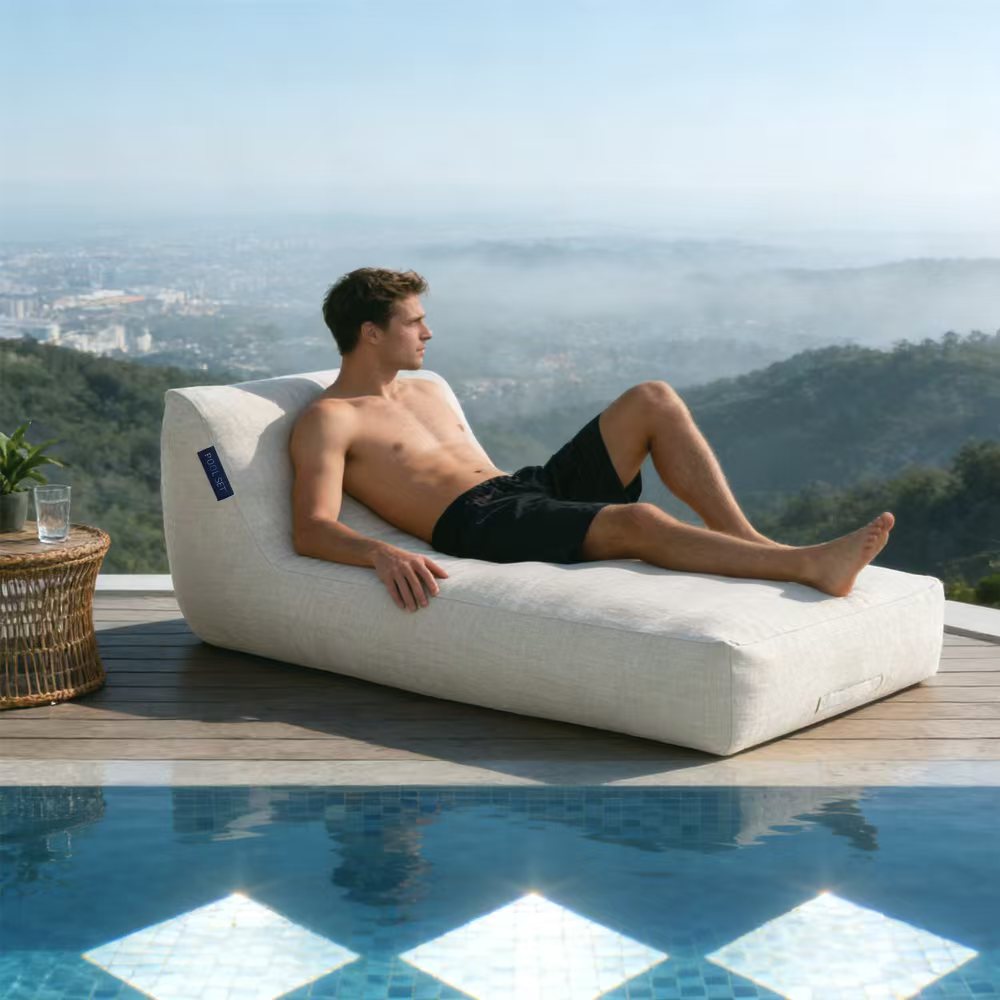 Pool Set Luxury Inflatable Pool Lounger Natural